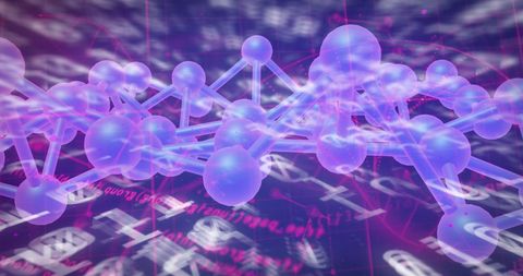 Futuristic Digital Data Processing Over Molecular Structure - Download Free Stock Images Pikwizard.com