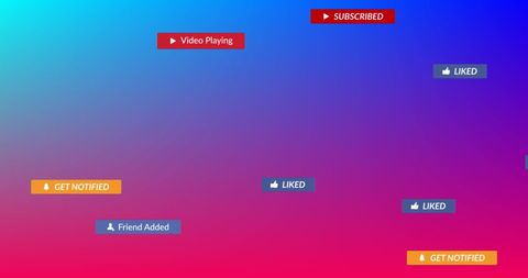Social Media Interaction Notifications on Gradient Background - Download Free Stock Images Pikwizard.com