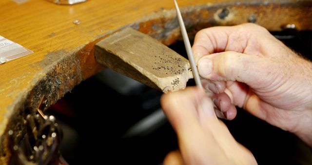 Close-up of Hands Working on Jewelry Crafting Bench - Download Free Stock Images Pikwizard.com