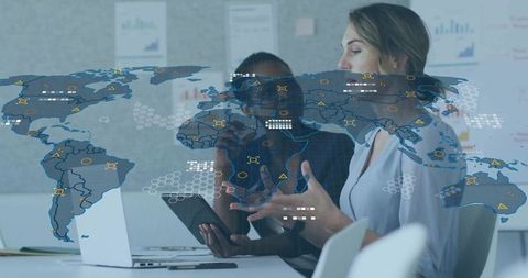 Collaborating on Global Data Strategy with Interactive World Map and Tablet