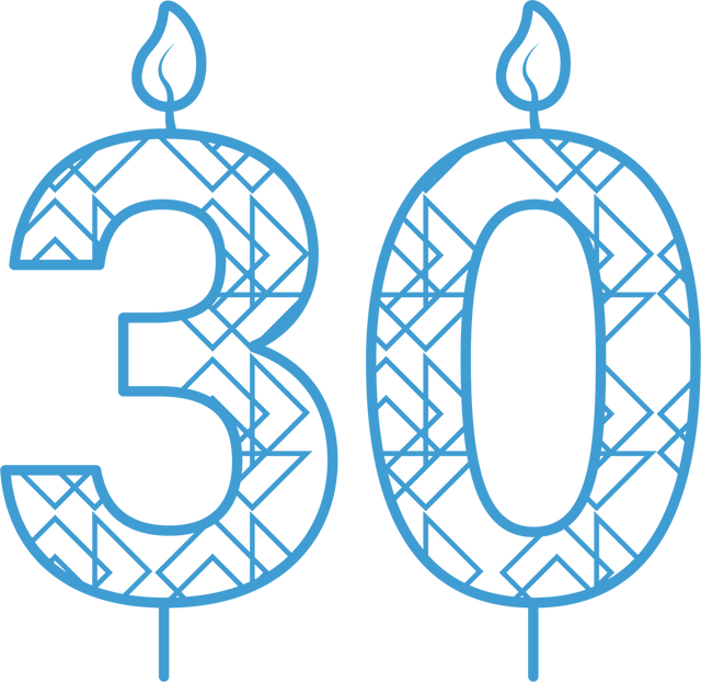 Transparent 30th Birthday Blue Candles with Pattern on Transparent Background - Download Free Stock Videos Pikwizard.com