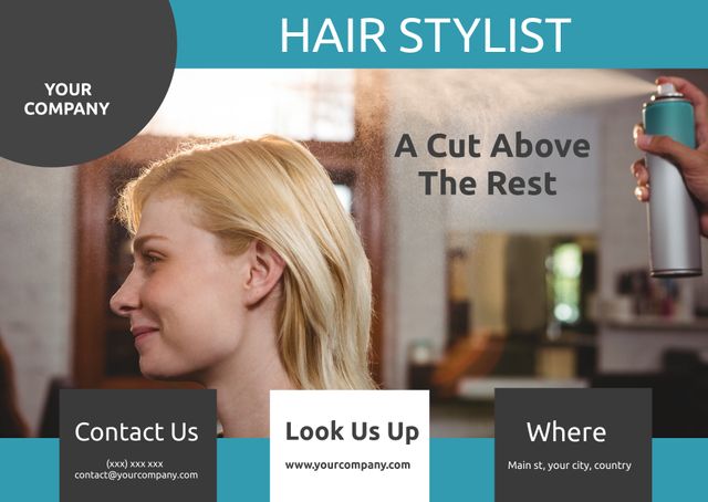 Promotional Template for Hair Stylists Featuring Modern Design Elements - Download Free Stock Templates Pikwizard.com