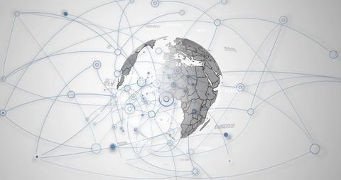 Global networking technology concept with spinning globe