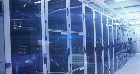 Data Processing and Mathematics in High-Tech Server Room - Download Free Stock Images Pikwizard.com