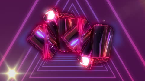 Neon Crystal Clusters Gleaming with Geometric Sparkle