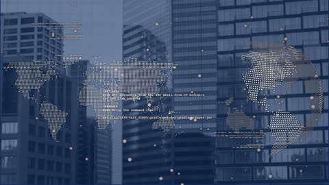 Futuristic Data Streams Overlaying Urban Cityscape