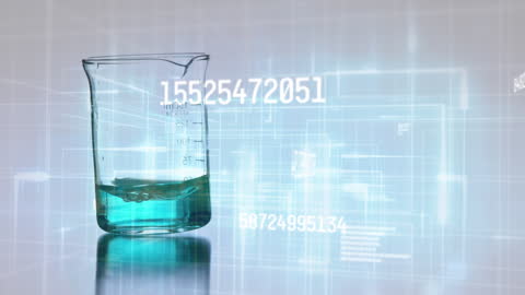 Digitized Chemistry Visual with Beaker and Reagent