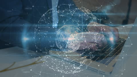 Digital Network Connections Concept over Working Professional