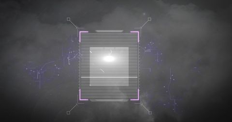 Digital Data Processing Interface over Smoke Background