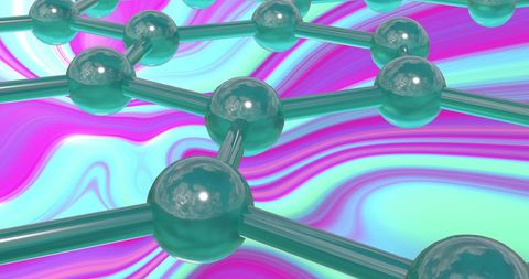 Futuristic Molecular Structure on Holographic Background
