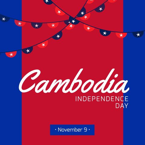 Cambodia Independence Day Celebration Poster with National Colors - Download Free Stock Templates Pikwizard.com