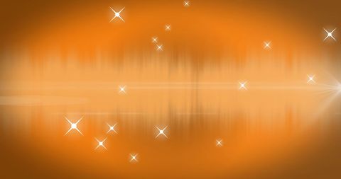 Glowing Stars on Luminescent Orange Background