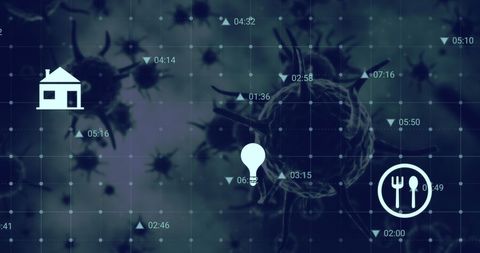 Digital Pandemic Concept Overlay with COVID-19 Cells