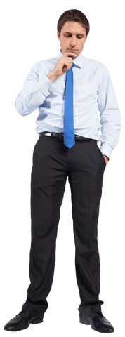 Contemplative Businessman in Formal Attire on Transparent Background - Download Free Stock Videos Pikwizard.com