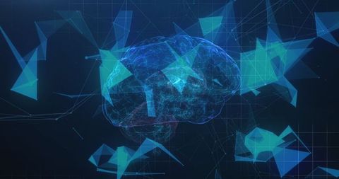Digital Brain Interface with Abstract Geometric Patterns - Download Free Stock Images Pikwizard.com