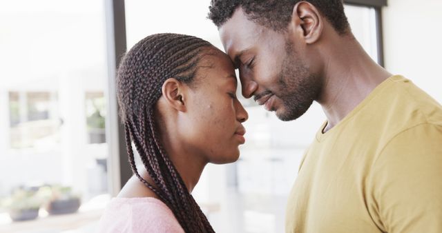 Tender Moment Between Couple Sharing Intimate Forehead Touch - Download Free Stock Images Pikwizard.com