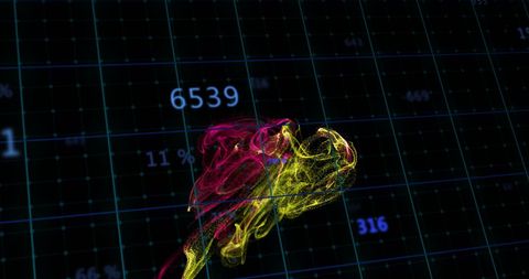 Dynamic Colorful Data Visualization with Grid and Metrics - Download Free Stock Images Pikwizard.com