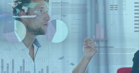 Business Professionals Analyzing Global Data with Charts