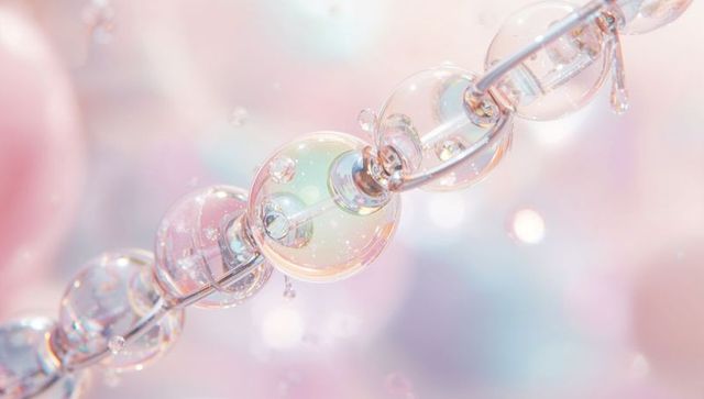 Futuristic Translucent Spheres on Metallic Rod