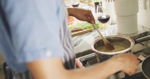 Home Cook Preparing Pasta in Kitchen