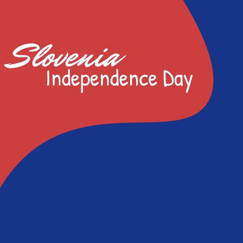 Slovenia independence day celebration graphics with red and blue design
