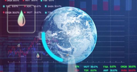 Global Data Interaction Digital Interface with Loading Elements - Download Free Stock Images Pikwizard.com