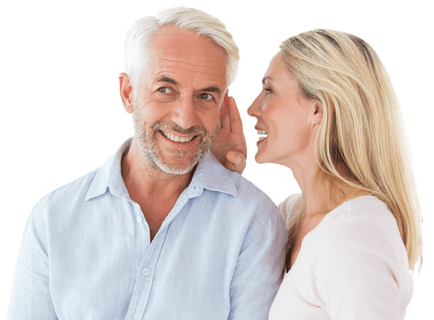 smiling mature couple sharing secrets on transparent background - Download Free Stock Videos Pikwizard.com