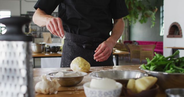 Chef Preparing Fresh Dough in Modern Kitchen - Download Free Stock Images Pikwizard.com