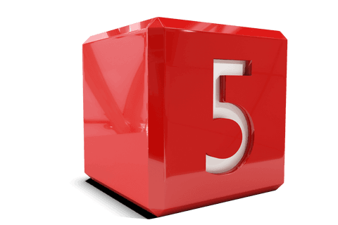 red transparent cube featuring prominent number 5 - Download Free Stock Videos Pikwizard.com