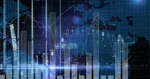 Global Networking Business Data Visual and World Map