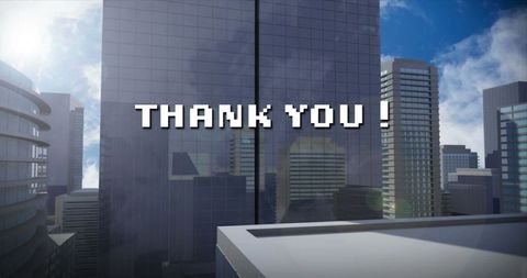 thank you message in digital cityscape background - Download Free Stock Images Pikwizard.com