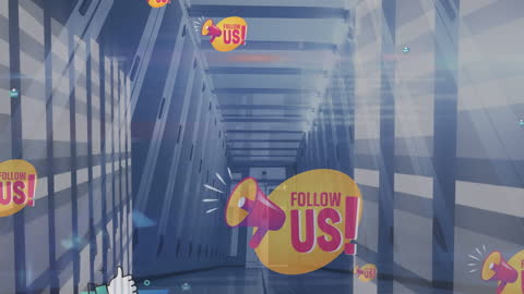 Digital Call to Action in Futuristic Server Room