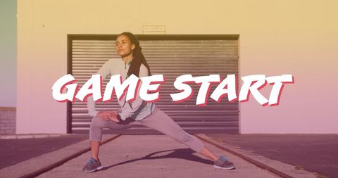 Motivational Push with Young Athlete Stretching Outdoors