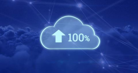 cloud computing concept with 100 percent upload symbol - Download Free Stock Images Pikwizard.com