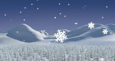 Winter Wonderland with Falling Snowflakes and Fir Trees - Download Free Stock Images Pikwizard.com
