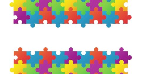 Colorful Puzzle Pieces on White Background for Autism Awareness - Download Free Stock Images Pikwizard.com