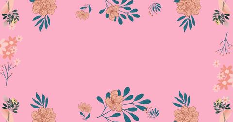 Floral Frame on Pink Background with Elegant Botanical Patterns - Download Free Stock Images Pikwizard.com