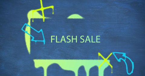Flash Sale Notice on Abstract Blue Background