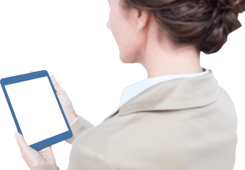 Transparent Background Businesswoman Holding Tablet - Download Free Stock Videos Pikwizard.com