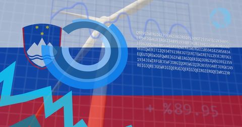 Slovenia Finance Data Analysis Display with National Flag