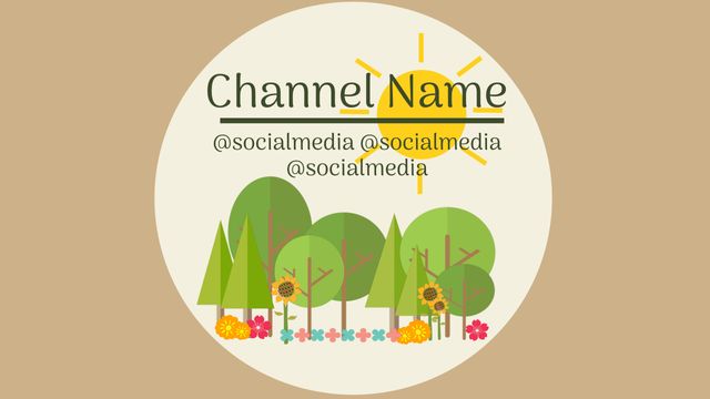 Nature-Themed Social Media Channel Template with Sun and Trees - Download Free Stock Templates Pikwizard.com