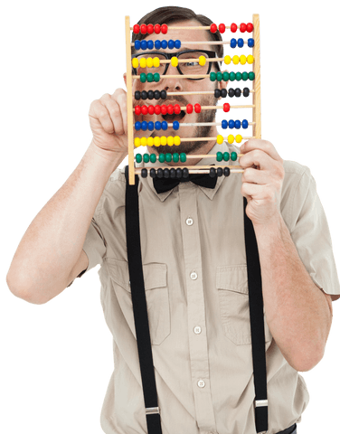 geeky hipster with abacus competent calculating transparent image - Download Free Stock Videos Pikwizard.com