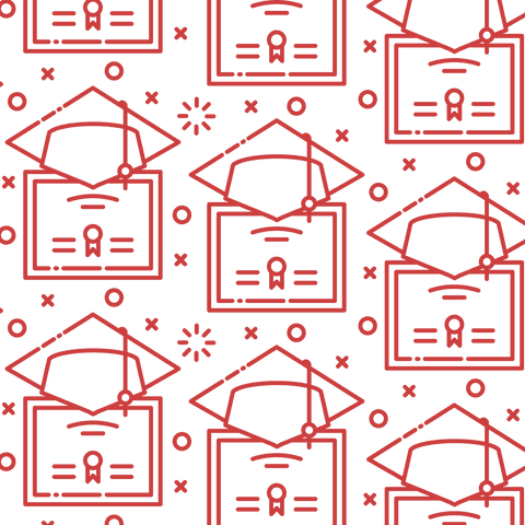 red graduation caps and certificates pattern on transparent background - Download Free Stock Videos Pikwizard.com
