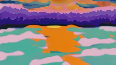 Abstract Digital Landscape with Vibrant Colors
