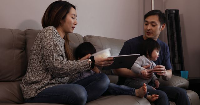 Family Bonding Time on Couch with Parents and Children - Download Free Stock Images Pikwizard.com