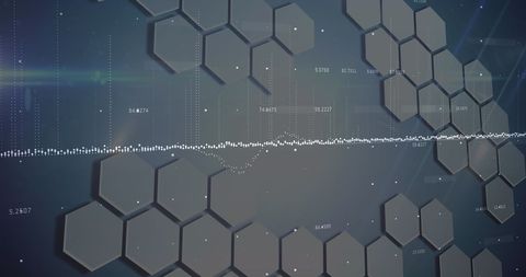 Hexagonal Data Visualization on Futuristic Interface