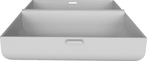 Open transparent briefcase in minimalist style