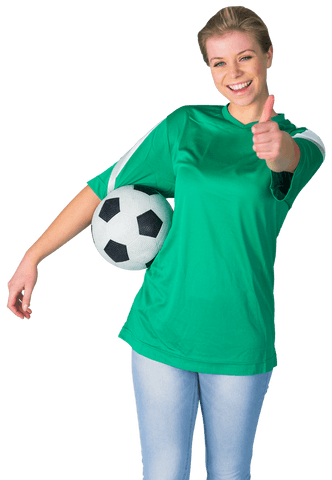 Happy Football Fan Giving Thumbs Up Isolated on Transparent Background