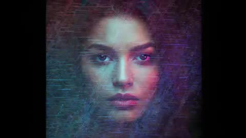 Cyberpunk Aesthetic Portrait Intensity with Glitch Lines