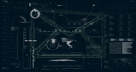 Futuristic Interface with Digital Data and Charts